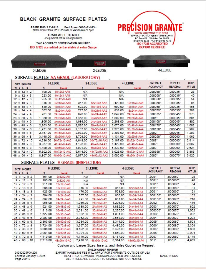 Precision Granite Brochure